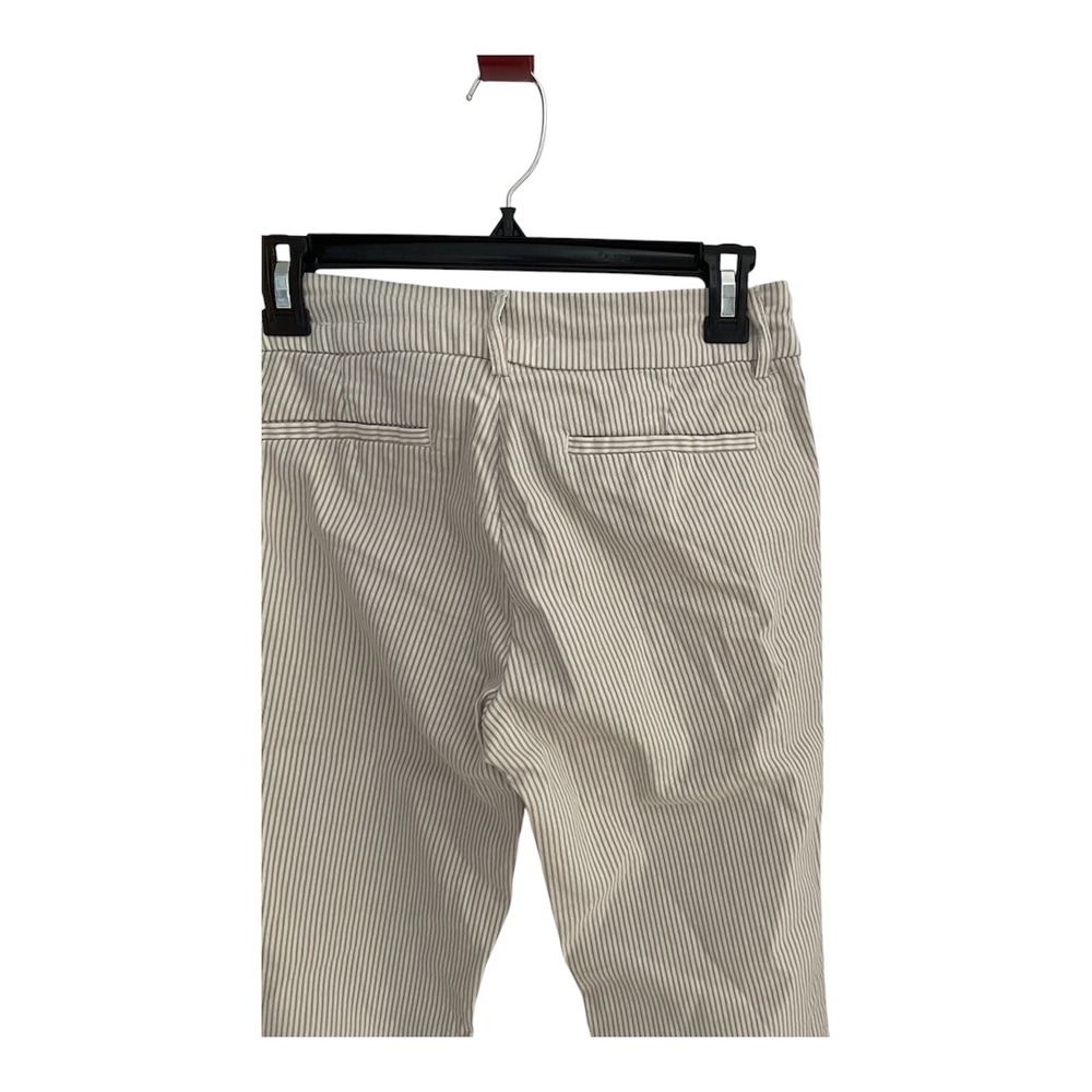 Lila Rose Women Tan White Striped Ankle Pants Cropped Pinstripe Trousers Size 2 - Picture 6 of 6